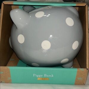 Charming Gray Polka Dot Piggy Bank